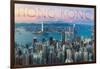 Hong Kong, China - Aerial View-Lantern Press-Framed Art Print