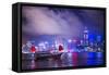 Hong Kong, China at Victoria Harbor.-SeanPavonePhoto-Framed Stretched Canvas