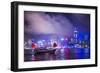 Hong Kong, China at Victoria Harbor.-SeanPavonePhoto-Framed Photographic Print