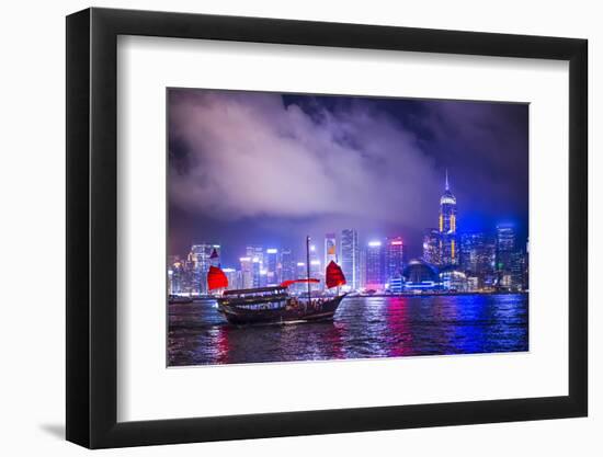 Hong Kong, China at Victoria Harbor.-SeanPavonePhoto-Framed Photographic Print