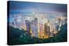 Hong Kong, China City Skyline from Victoria Peak-Sean Pavone-Stretched Canvas