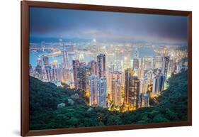 Hong Kong, China City Skyline from Victoria Peak-Sean Pavone-Framed Photographic Print