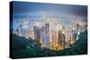 Hong Kong, China City Skyline from Victoria Peak-Sean Pavone-Stretched Canvas