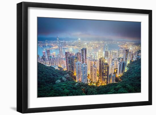 Hong Kong, China City Skyline from Victoria Peak-Sean Pavone-Framed Photographic Print