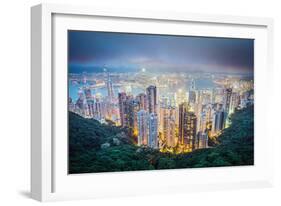 Hong Kong, China City Skyline from Victoria Peak-Sean Pavone-Framed Photographic Print