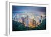 Hong Kong, China City Skyline from Victoria Peak-Sean Pavone-Framed Premium Photographic Print