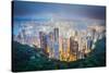 Hong Kong, China City Skyline from Victoria Peak-Sean Pavone-Stretched Canvas