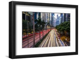 Hong Kong, China. Downtown Traffic , Road with Skyscrapers-Bill Bachmann-Framed Photographic Print