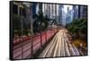 Hong Kong, China. Downtown Traffic , Road with Skyscrapers-Bill Bachmann-Framed Stretched Canvas