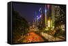 Hong Kong, China. Downtown Traffic , Road with Skyscrapers-Bill Bachmann-Framed Stretched Canvas