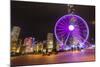 Hong Kong, China. Night Skyline with New Ferris Wheel and Twilight , Purple-Bill Bachmann-Mounted Photographic Print