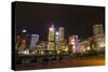 Hong Kong, China. Night Skyline with Twilight in City at Harbor-Bill Bachmann-Stretched Canvas