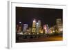 Hong Kong, China. Night Skyline with Twilight in City at Harbor-Bill Bachmann-Framed Photographic Print