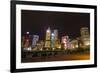 Hong Kong, China. Night Skyline with Twilight in City at Harbor-Bill Bachmann-Framed Photographic Print