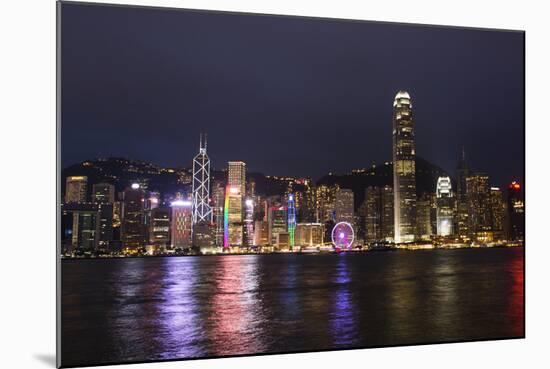 Hong Kong, China. Skyline Harbor with New Ferris Wheel and Reflections , Background-Bill Bachmann-Mounted Photographic Print