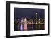 Hong Kong, China. Skyline Harbor with New Ferris Wheel and Reflections , Background-Bill Bachmann-Framed Photographic Print