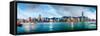 Hong Kong, China Skyline Panorama from across Victoria Harbor-Sean Pavone-Framed Stretched Canvas