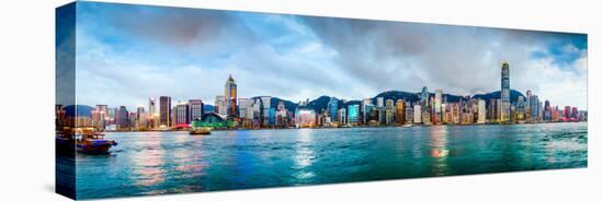 Hong Kong, China Skyline Panorama from across Victoria Harbor-Sean Pavone-Stretched Canvas