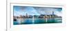 Hong Kong, China Skyline Panorama from across Victoria Harbor-Sean Pavone-Framed Premium Photographic Print