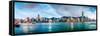 Hong Kong, China Skyline Panorama from across Victoria Harbor-Sean Pavone-Framed Stretched Canvas