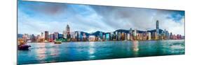 Hong Kong, China Skyline Panorama from across Victoria Harbor-Sean Pavone-Mounted Photographic Print