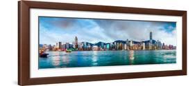 Hong Kong, China Skyline Panorama from across Victoria Harbor-Sean Pavone-Framed Photographic Print