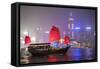 Hong Kong, China. Traditional Chinese Junk Sail in Victoria Harbour-Matteo Colombo-Framed Stretched Canvas