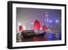 Hong Kong, China. Traditional Chinese Junk Sail in Victoria Harbour-Matteo Colombo-Framed Photographic Print