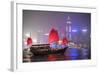 Hong Kong, China. Traditional Chinese Junk Sail in Victoria Harbour-Matteo Colombo-Framed Photographic Print