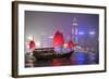 Hong Kong, China. Traditional Chinese Junk Sail in Victoria Harbour-Matteo Colombo-Framed Photographic Print