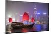 Hong Kong, China. Traditional Chinese Junk Sail in Victoria Harbour-Matteo Colombo-Mounted Photographic Print