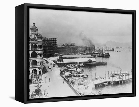 Hong Kong, China Waterfront Photograph - Hong Kong, China-Lantern Press-Framed Stretched Canvas