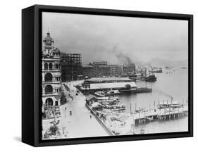 Hong Kong, China Waterfront Photograph - Hong Kong, China-Lantern Press-Framed Stretched Canvas