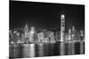 Hong Kong City Skyline at Night over Victoria Harbor with Clear Sky and Urban Skyscrapers.-Songquan Deng-Mounted Photographic Print