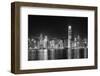 Hong Kong City Skyline at Night over Victoria Harbor with Clear Sky and Urban Skyscrapers.-Songquan Deng-Framed Photographic Print