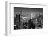 Hong Kong City Skyline at Night with Victoria Harbor and Skyscrapers Illuminated by Lights over Wat-Songquan Deng-Framed Photographic Print