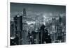 Hong Kong City Skyline At Night With Victoria Harbor And Skyscrapers Illuminated-Songquan Deng-Framed Art Print