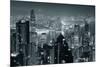 Hong Kong City Skyline At Night With Victoria Harbor And Skyscrapers Illuminated-Songquan Deng-Mounted Art Print