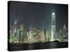 Hong Kong City Skyline Looking Across Victoria Harbour to Hong Kong Island at Night, Hong Kong-Gavin Hellier-Stretched Canvas