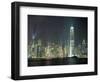 Hong Kong City Skyline Looking Across Victoria Harbour to Hong Kong Island at Night, Hong Kong-Gavin Hellier-Framed Photographic Print