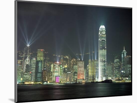 Hong Kong City Skyline Looking Across Victoria Harbour to Hong Kong Island at Night, Hong Kong-Gavin Hellier-Mounted Photographic Print