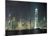 Hong Kong City Skyline Looking Across Victoria Harbour to Hong Kong Island at Night, Hong Kong-Gavin Hellier-Mounted Photographic Print