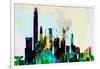 Hong Kong City Skyline-NaxArt-Framed Art Print