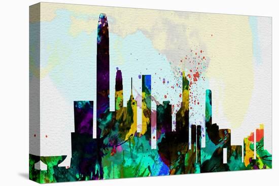 Hong Kong City Skyline-NaxArt-Stretched Canvas