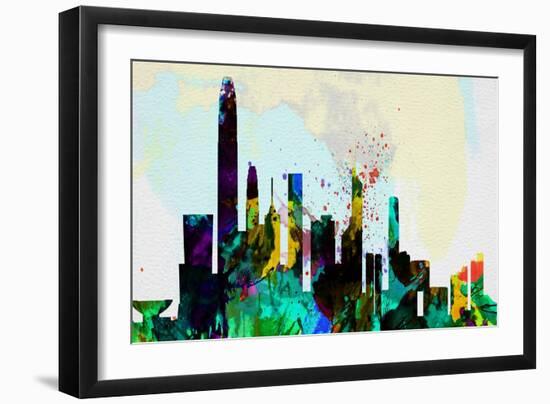 Hong Kong City Skyline-NaxArt-Framed Art Print