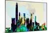 Hong Kong City Skyline-NaxArt-Mounted Art Print