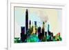 Hong Kong City Skyline-NaxArt-Framed Art Print