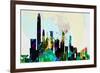 Hong Kong City Skyline-NaxArt-Framed Art Print