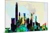 Hong Kong City Skyline-NaxArt-Mounted Premium Giclee Print