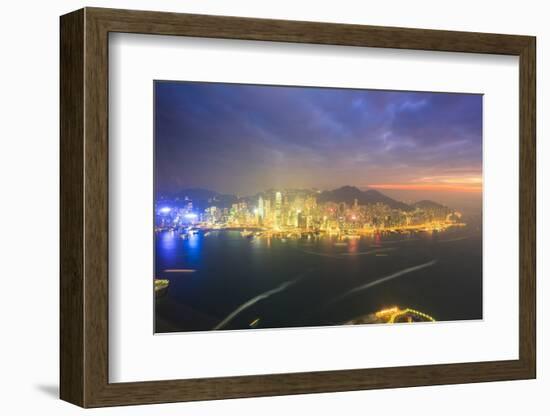 Hong Kong Cityscape at Sunset-Fraser Hall-Framed Photographic Print